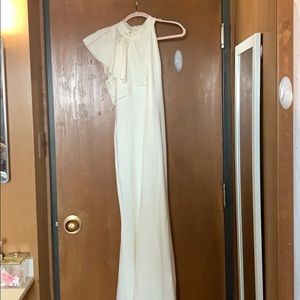 White Lulus One Shoulder Maxi Dress